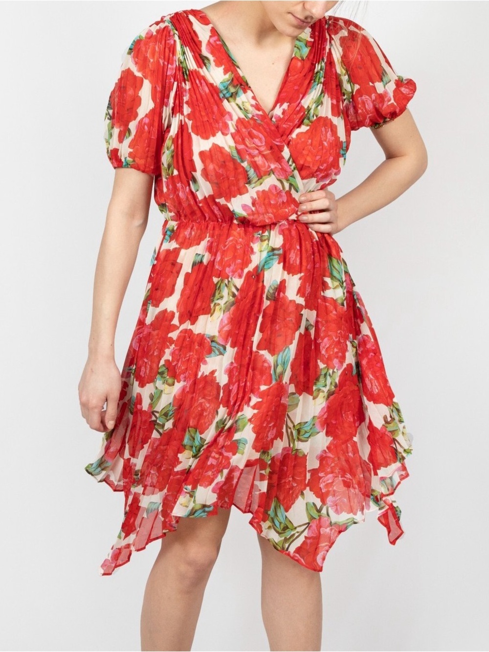 The Kooples Summer Peonies Red Dress Small - Picture 2 of 9